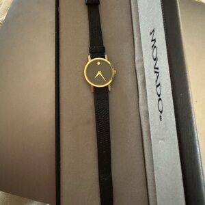 Movado Black Dial with Gold Case Men's Dress Watch